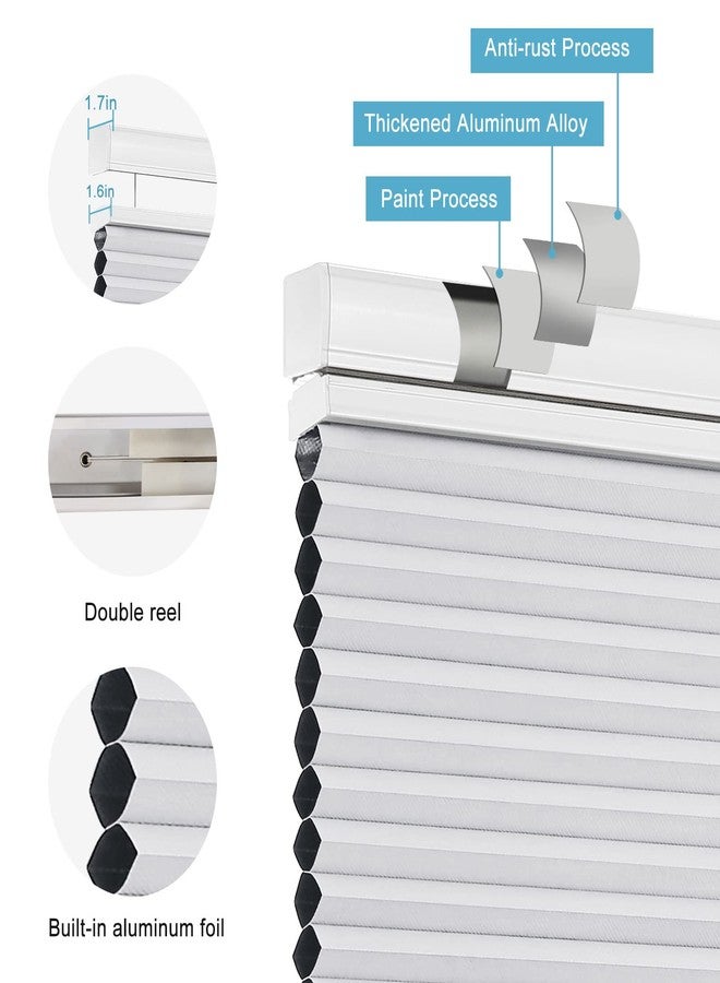 MYshade Top Down Bottom Up Shade Cordless Cellular Shades Blackout Blinds for Indoor Windows Room Darkening Window Blinds & Shades Easy to Install 34" W X 72" H (White) - Image 5